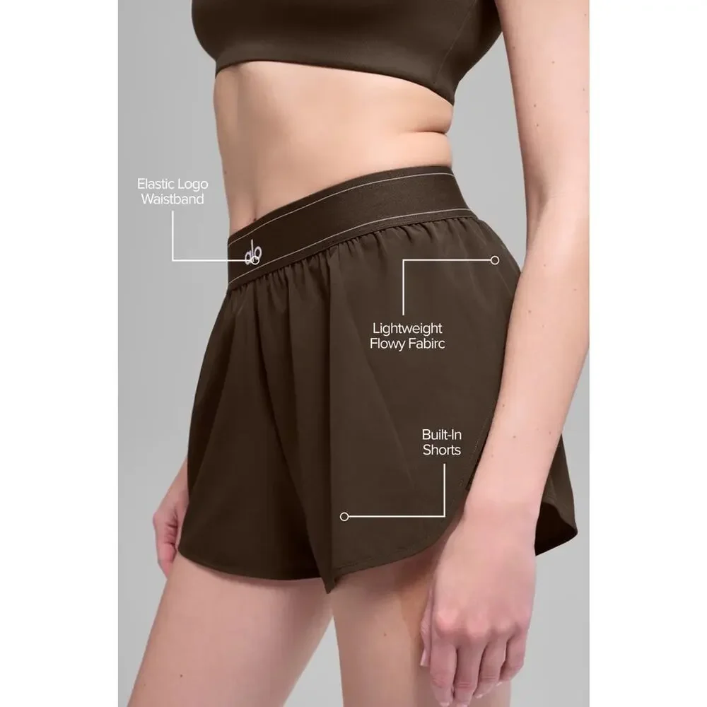 Alo Match Point Shorts Espresso Large New